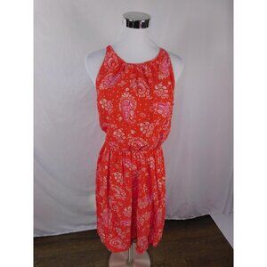 Old Navy Dress Womens Small Orange Paisley Halter Boho Summer Sundress Casual
